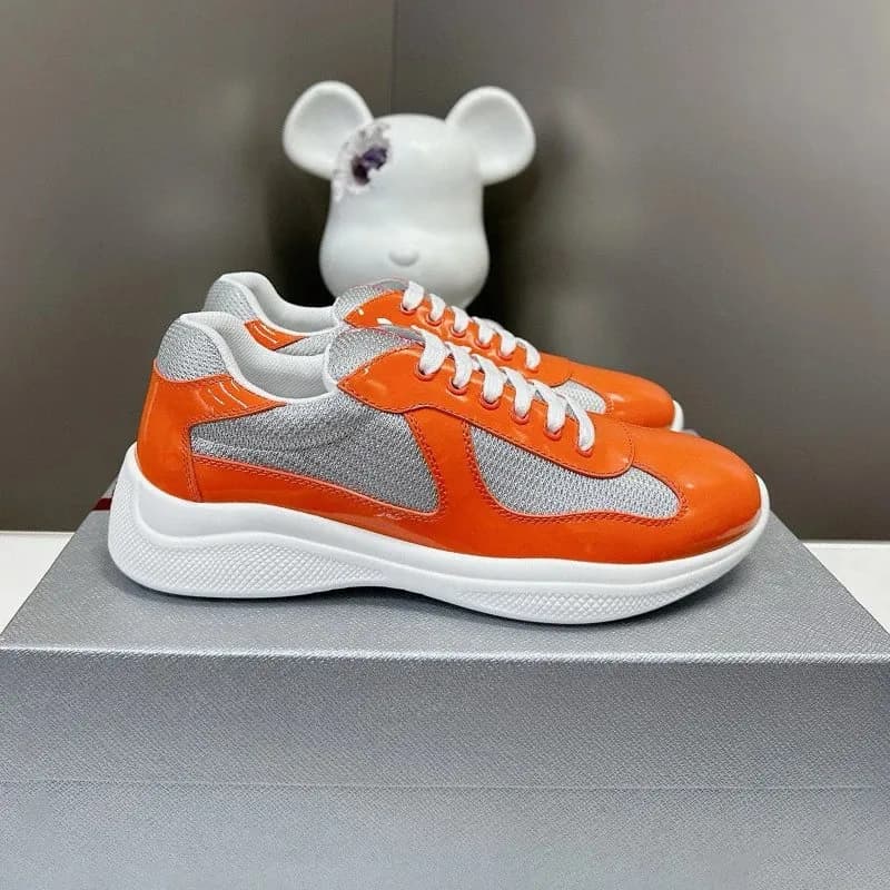 Prada Linea Rossa Sneaker Lavender Patent Mesh — 橙色