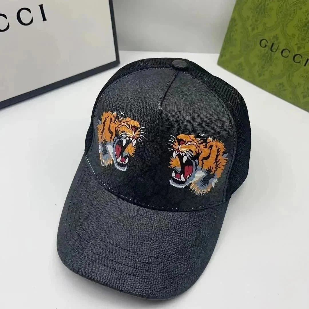 Gucci Tiger Embroidered Cap Double Tiger