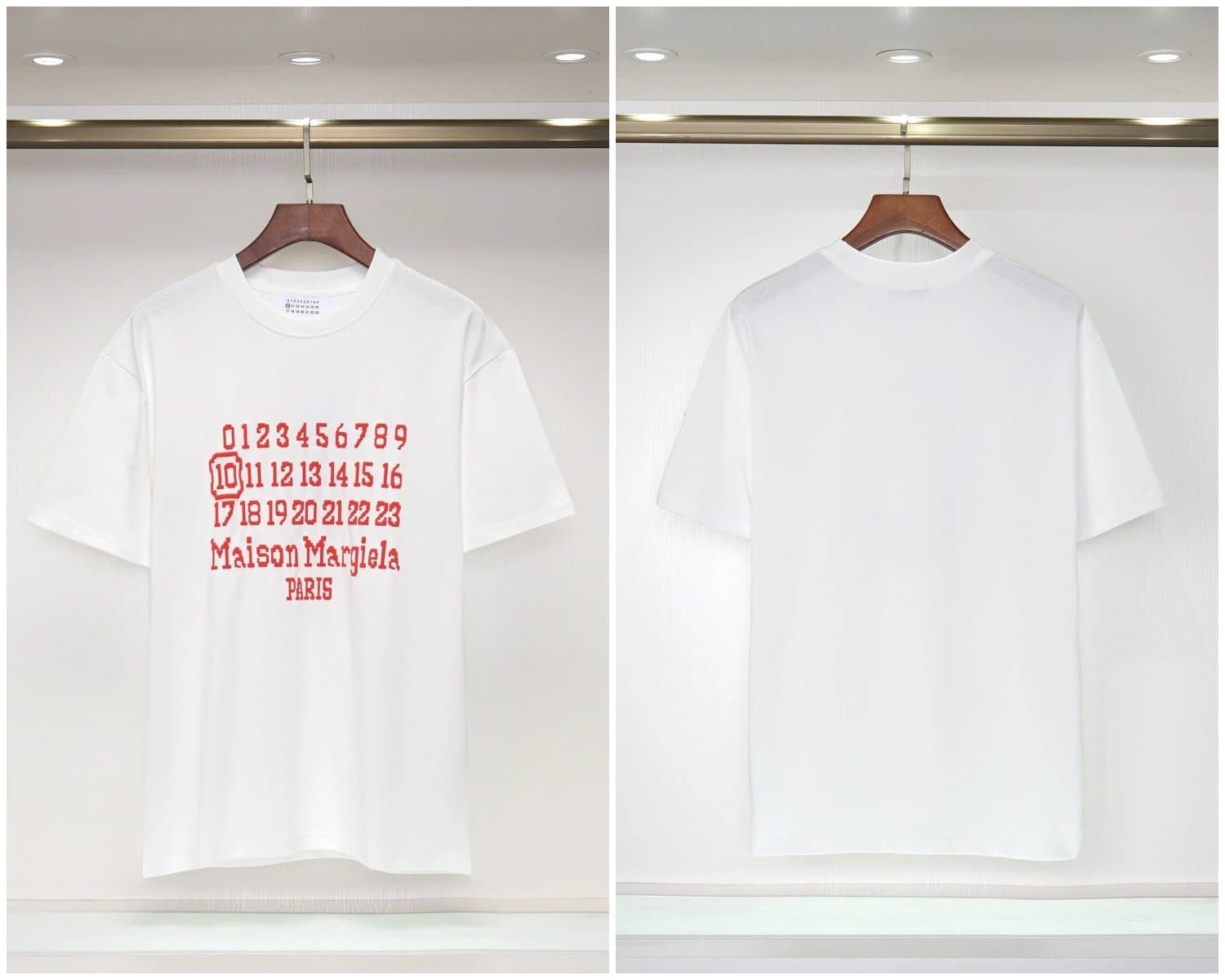 Maison Margiela Numbered Logo Tee Red Numeric Print