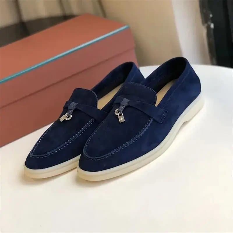 Hermès Loafer Suede with Padlock Detail