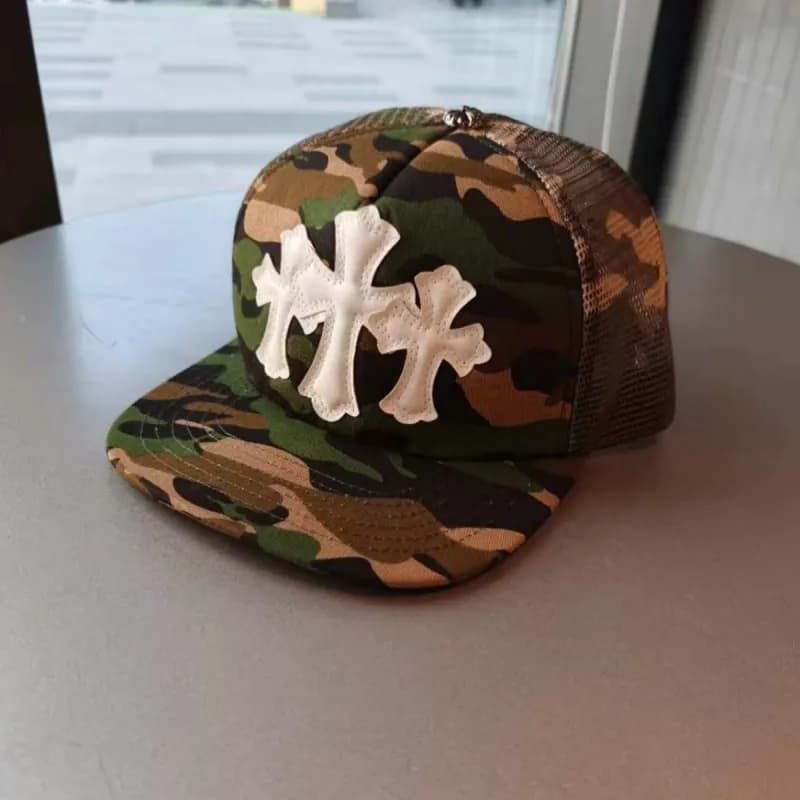 Chrome Hearts Trucker Cap Camo with Triple Cross