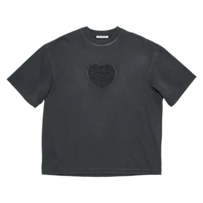 Acne Studios Cotton T-Shirt Washed Grey — 黑色（AC908082）