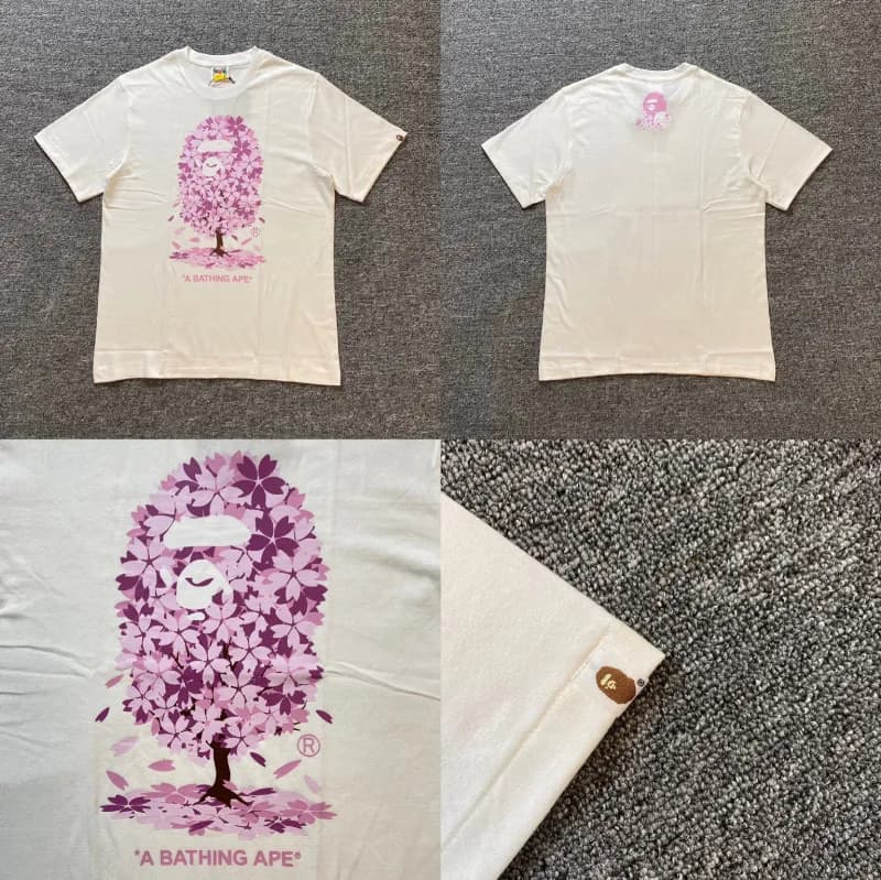 BAPE Graphic T-Shirt Cherry Blossom Ape Head
