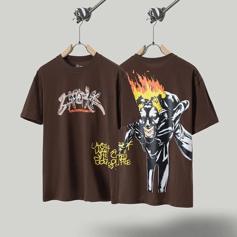 Travis Scott Graphic Tee Flaming Demon Print