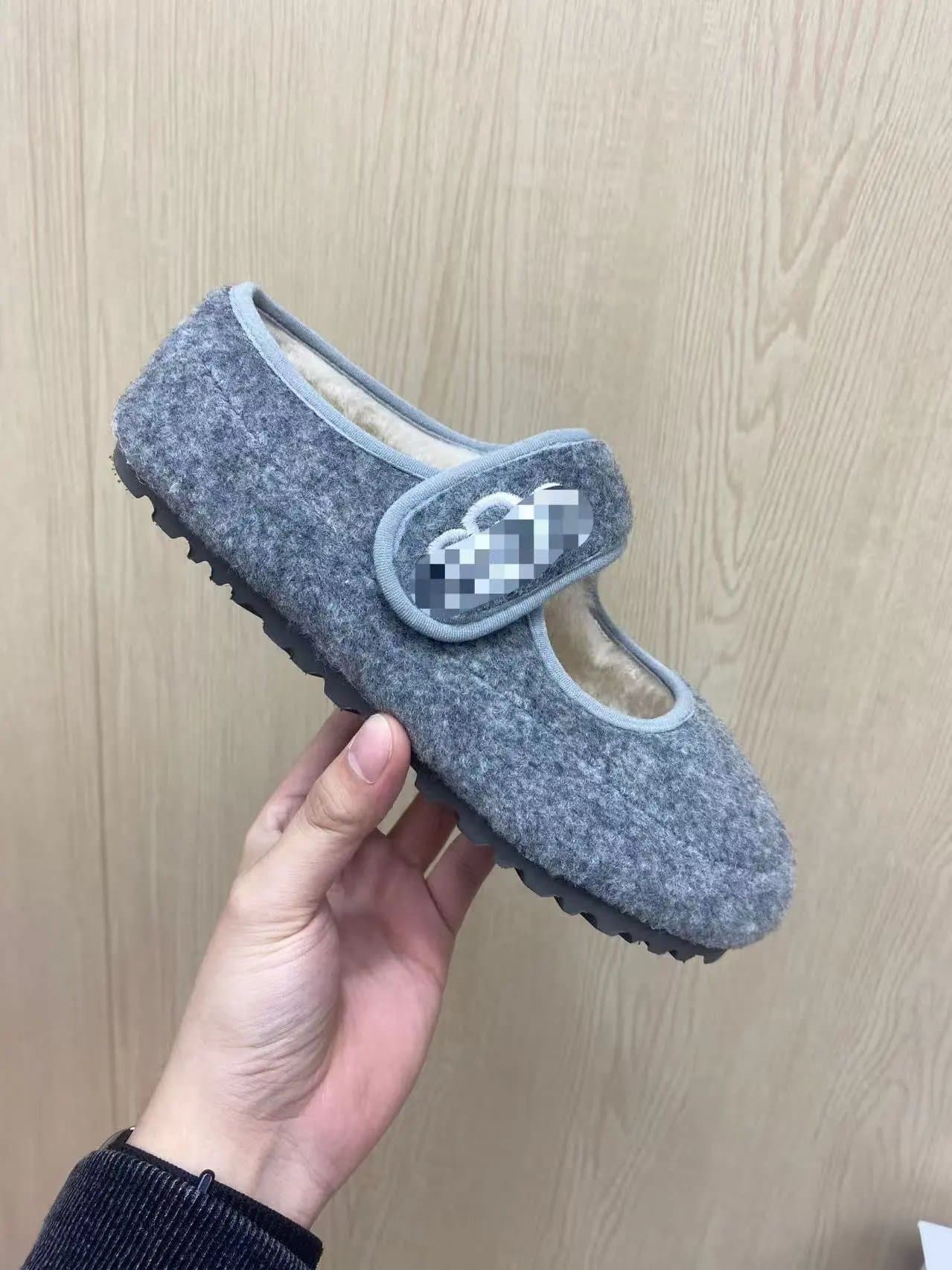 Birkenstock Mary Jane Slipper Felt with Shearling Lining
