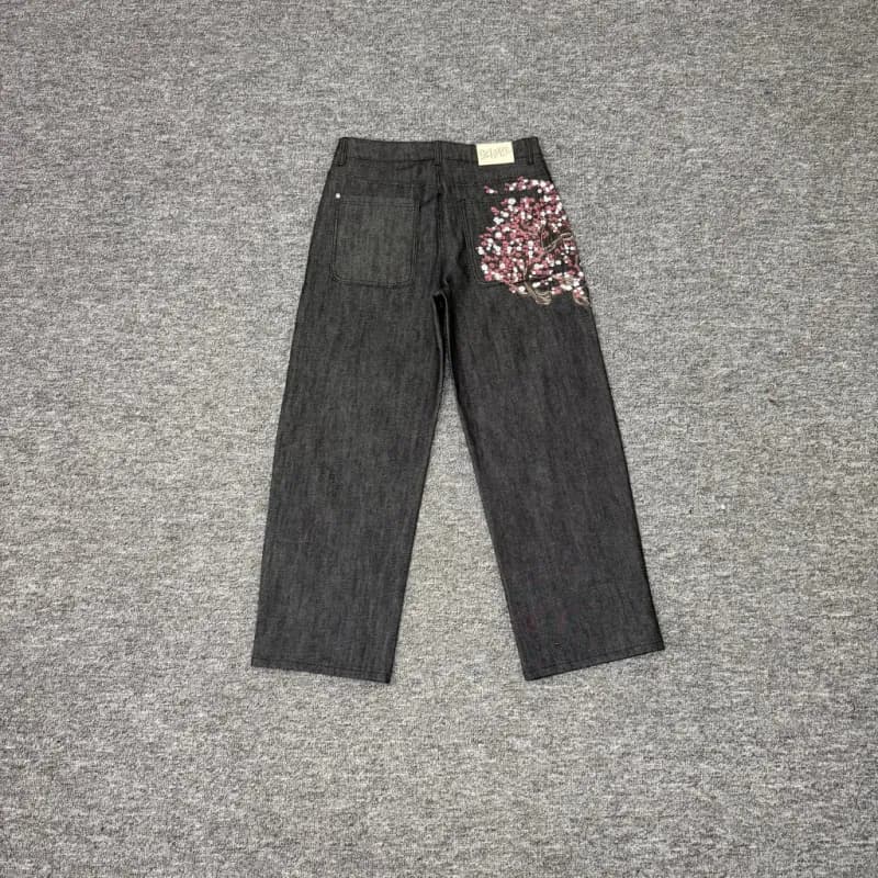Denim Tears Straight Fit Jeans Cherry Blossom Embroidery