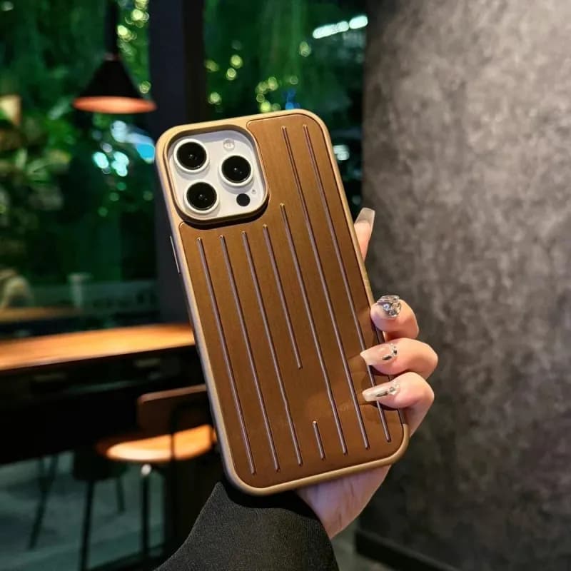 Apple Phone Case Ribbed Wood-Effect