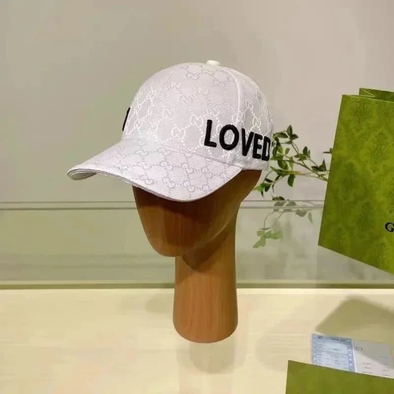 Gucci Baseball Cap GG Monogram with LOVED Embroidery