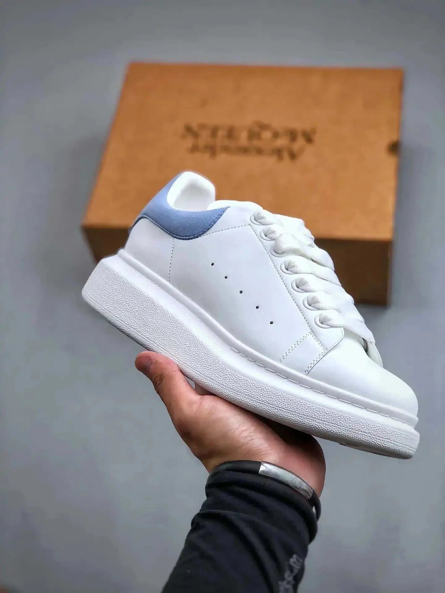 Alexander McQueen Oversized Sneaker White with Blue Heel Tab