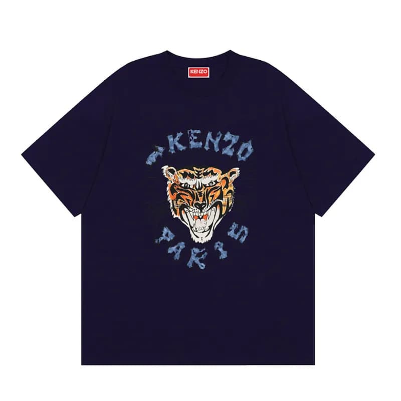 Kenzo Graphic T-Shirt Scribble Flower — K98藏蓝色