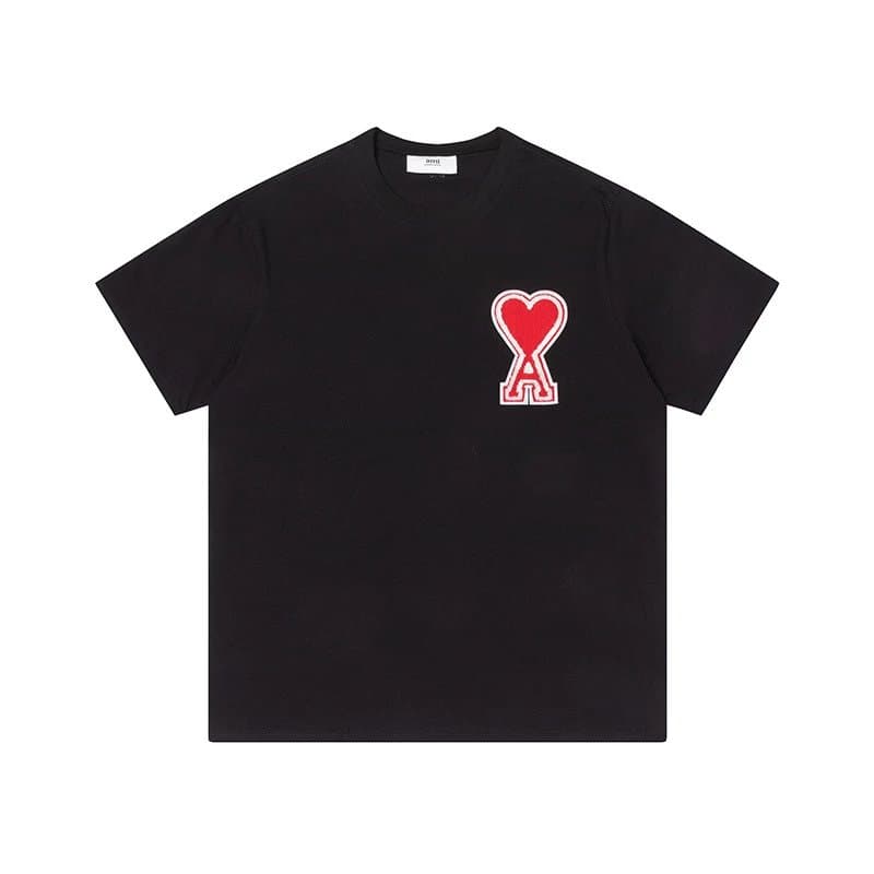 Amiri Heart Logo Tee Red Heart Appliqué