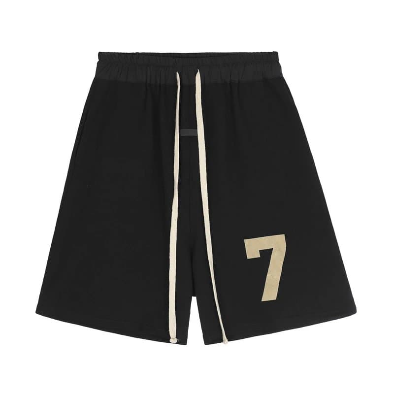 Fear of God Essentials Essentials Shorts Logo Print — 2207黑色（植绒字母）