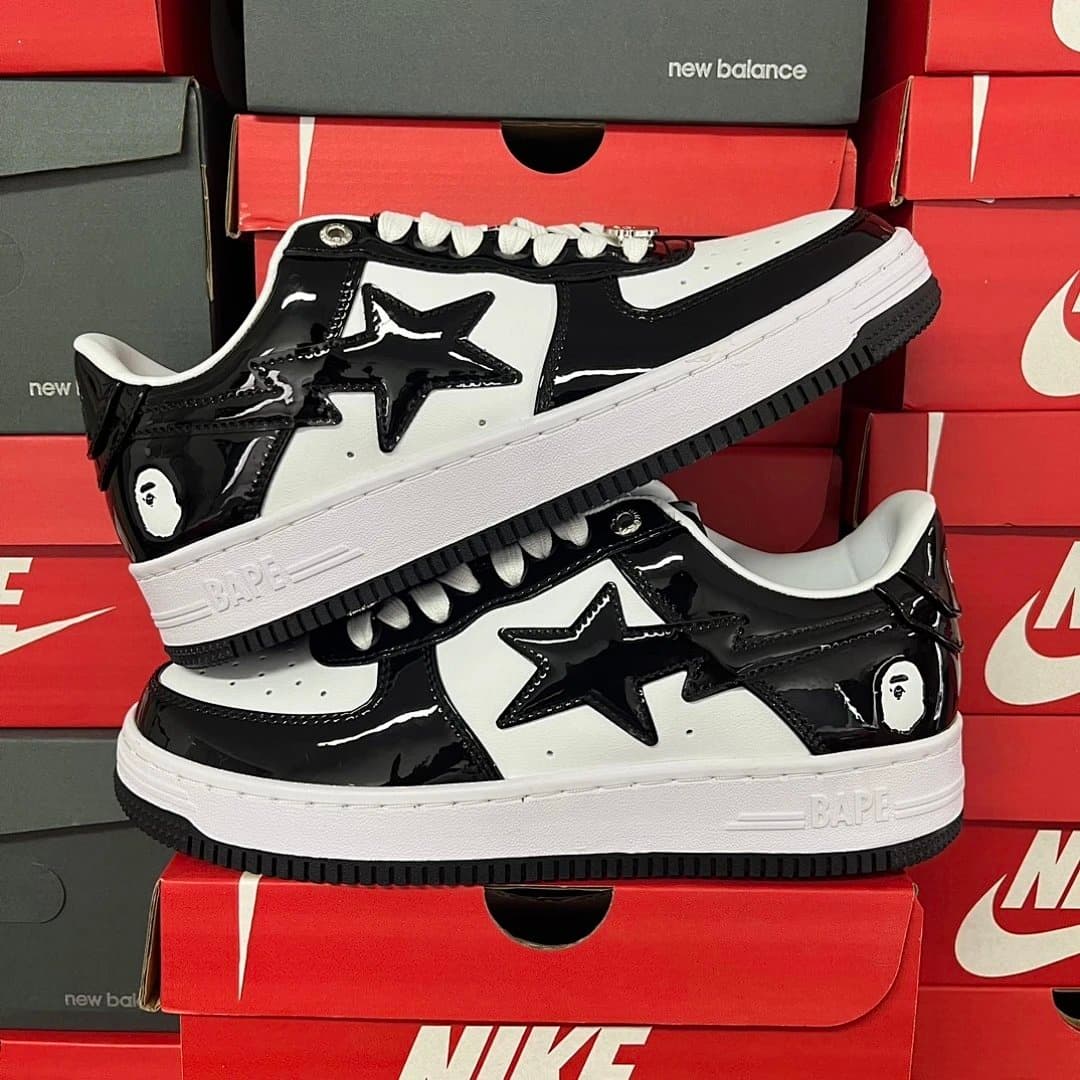 Bape Sta Batman — 黑白皮料1I70-191-006