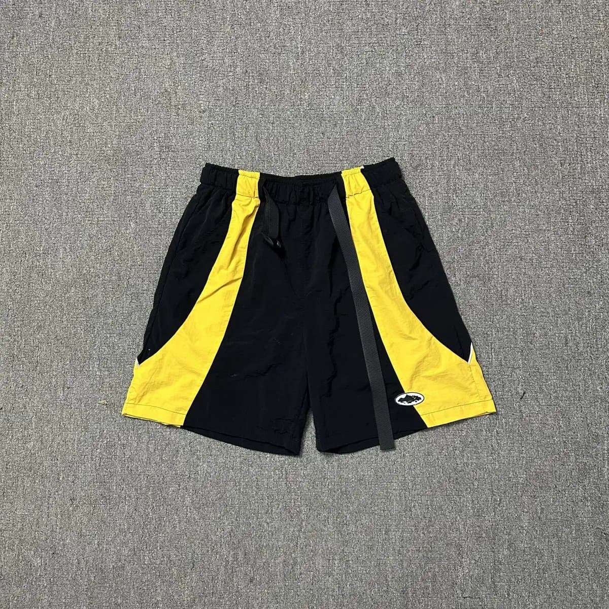 C.P. Company Goggle Shorts Black Yellow Panel