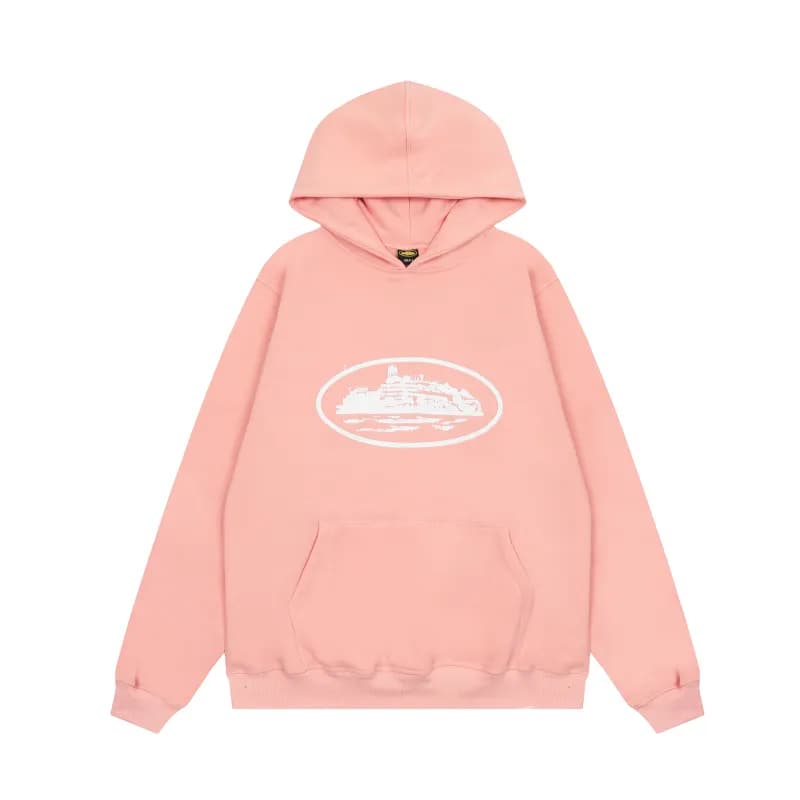 Corteiz Hoodie Script Logo — 910粉色