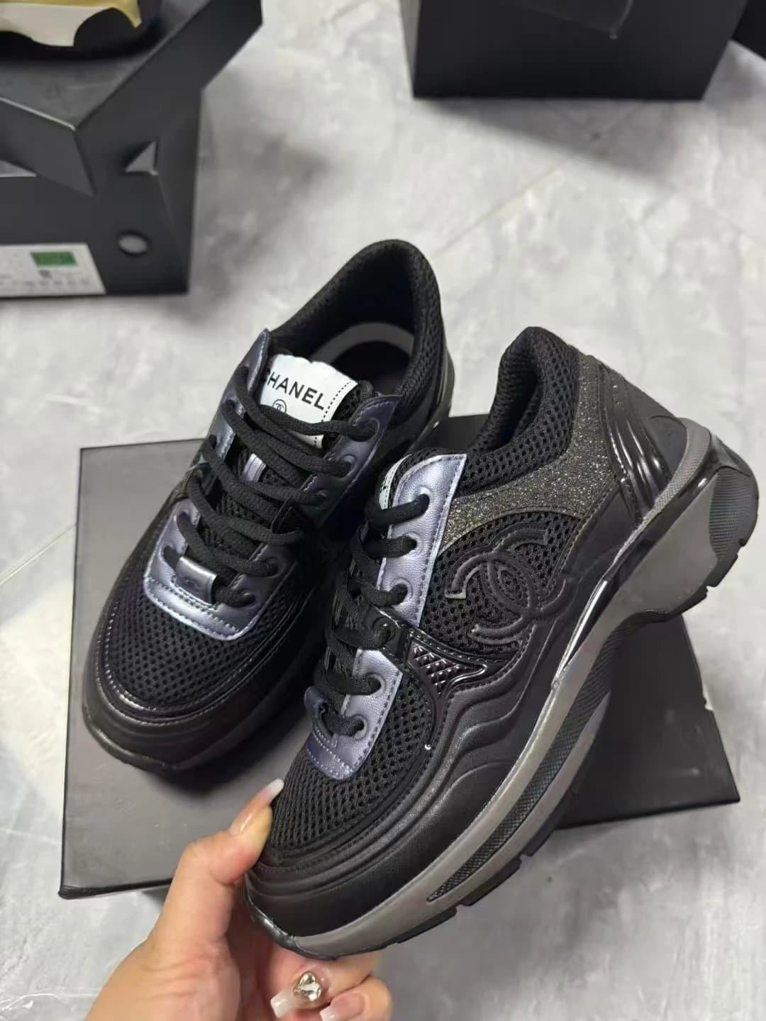 Chanel Sneaker Mesh and Leather