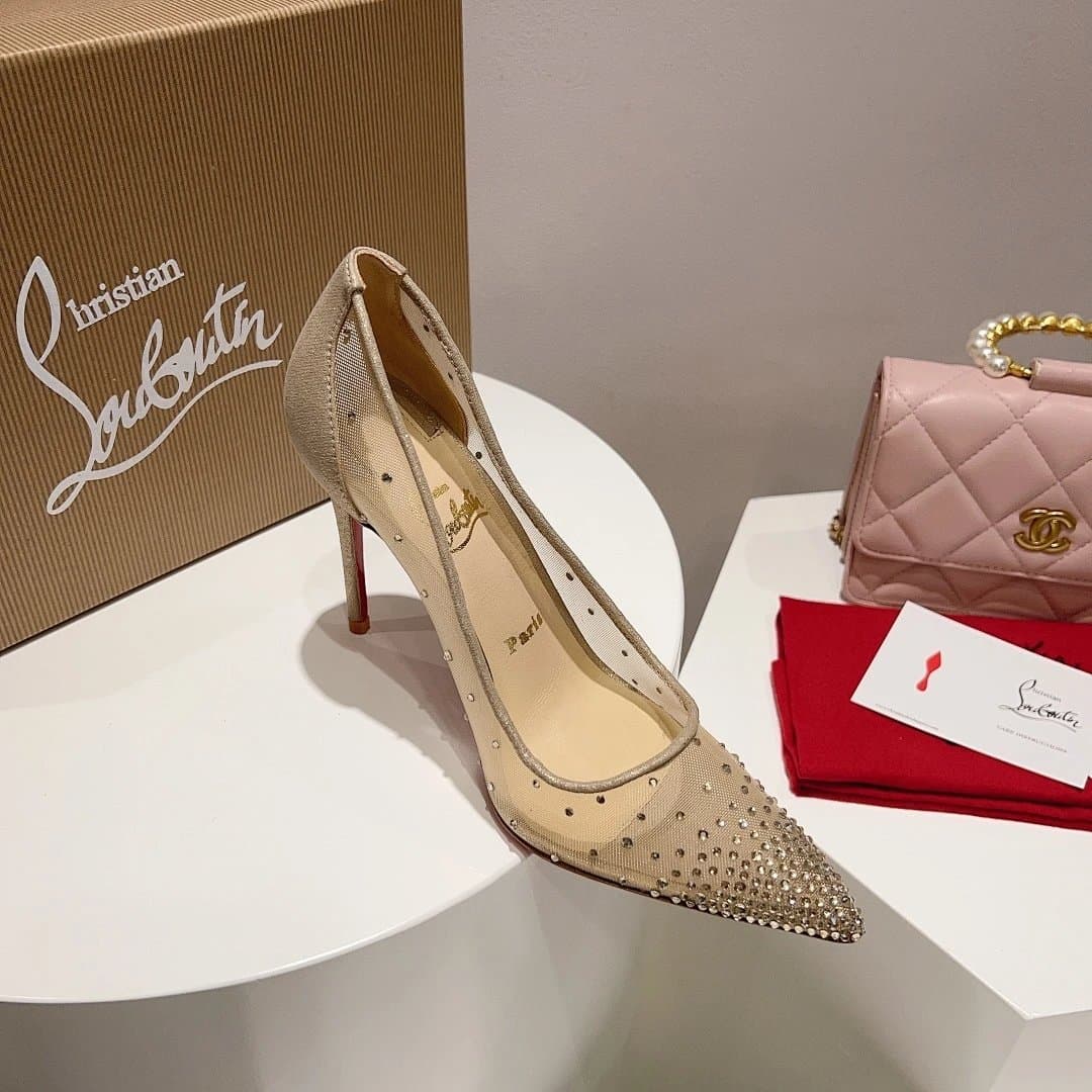 Christian Louboutin Pigalle Follies Crystal-Embellished Mesh