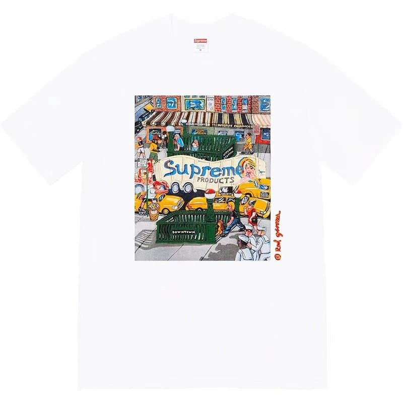 Supreme Box Logo Tee Black Logo — B317曼哈顿街景 白色