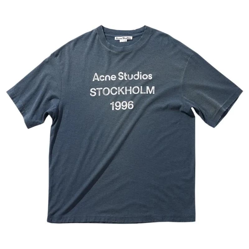 Acne Studios Cotton T-Shirt Washed Grey — 深蓝色（AC580）