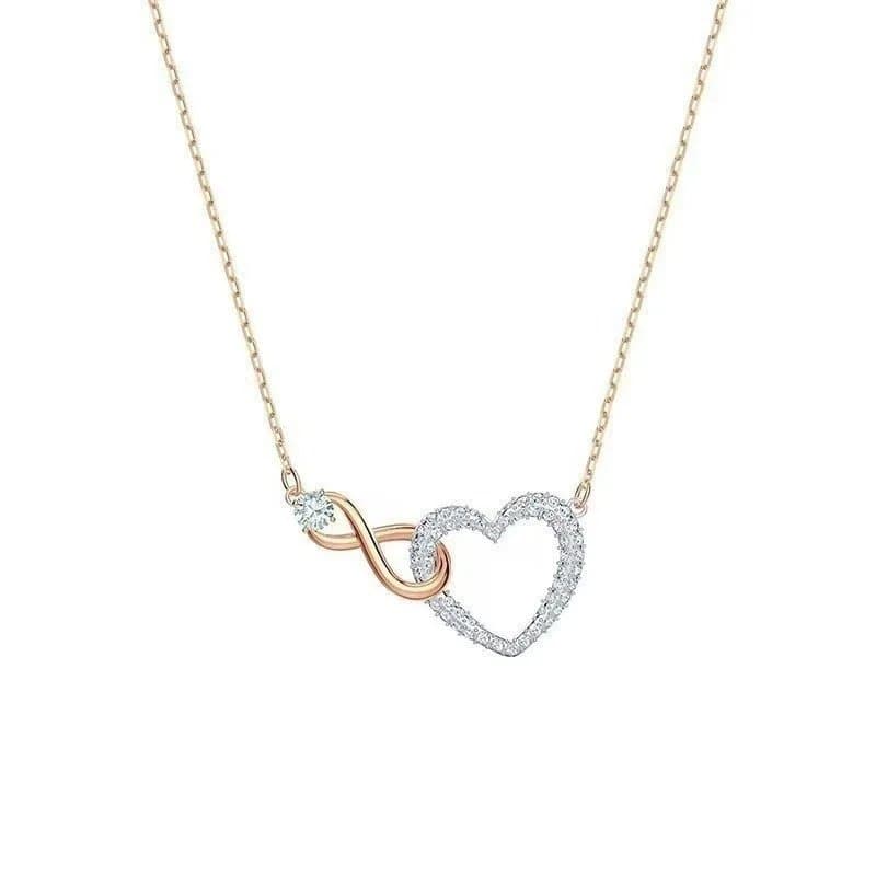 Swarovski Infinity Heart Necklace Crystal Pave