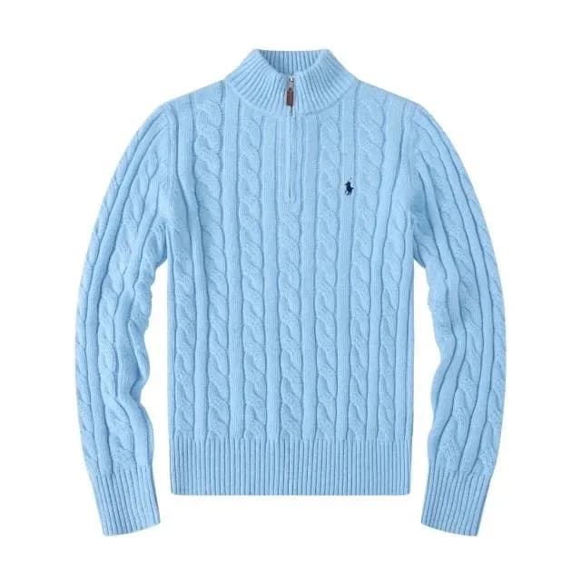 Polo Ralph Lauren Quarter-Zip Pullover Oatmeal — 开衫毛衣浅蓝色