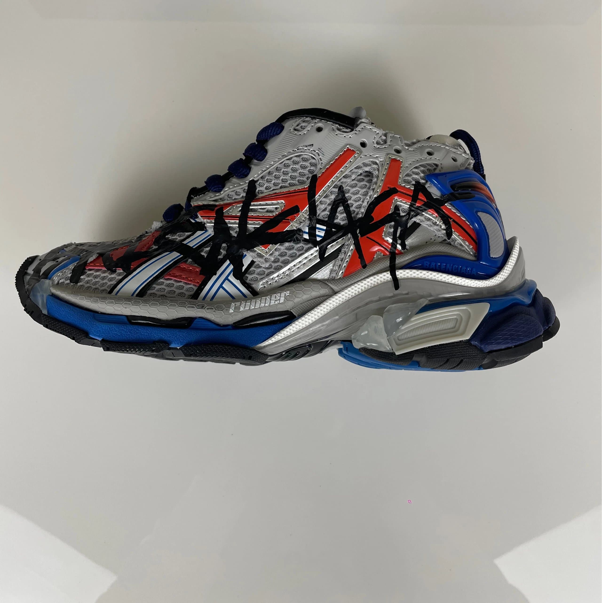 Balenciaga Speed Trainer Runner — 灰红铜涂鸦
