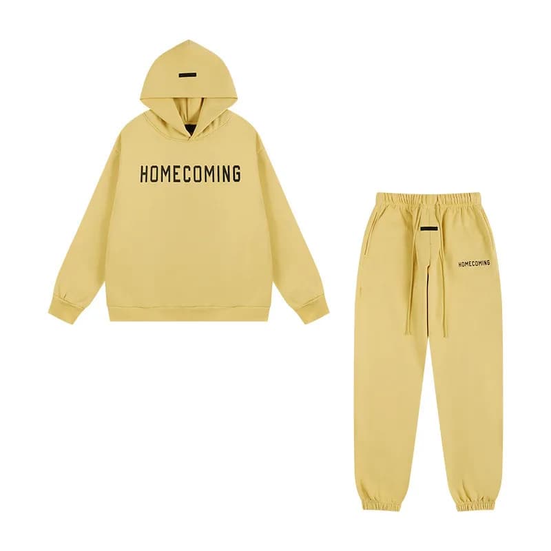 Hoodie and Joggers Set Fear of God Essentials Logo — 301套装黄