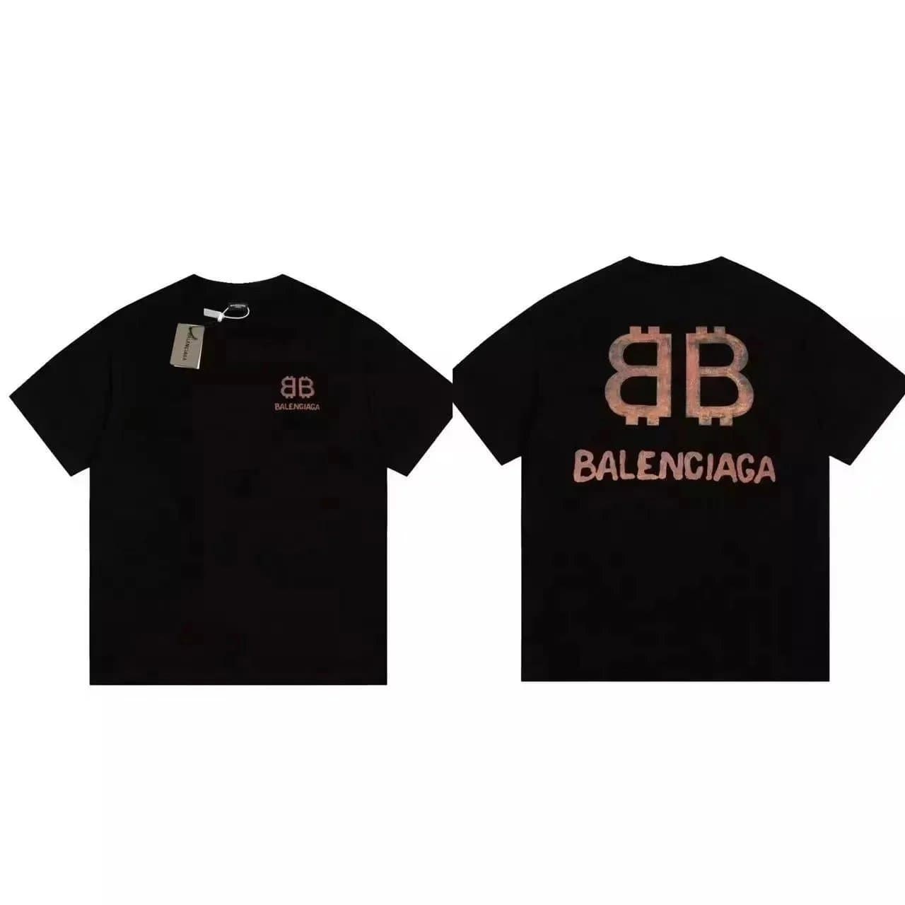 Balenciaga BB Logo T-Shirt Bitcoin Print