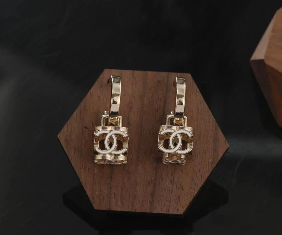 Chanel CC Pearl Earrings Gold Tone with Pearls — 14
