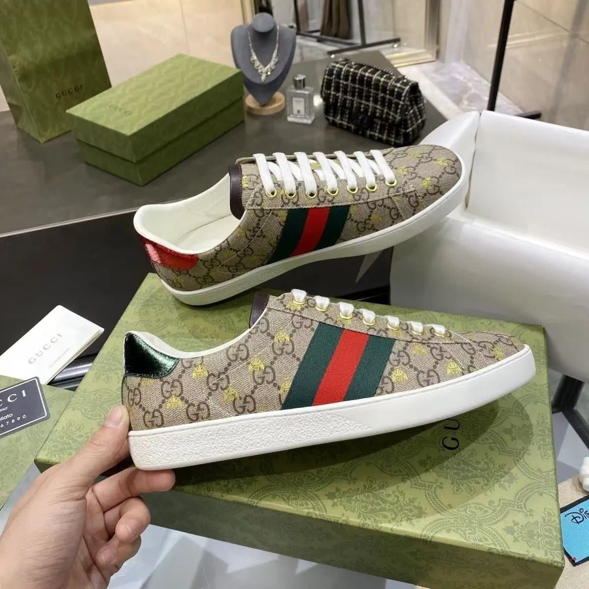 Gucci Ace Low Web Stripe — 024