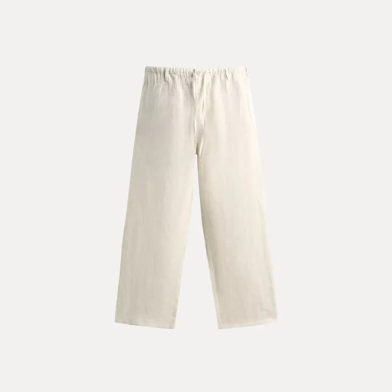 Wide-Leg Trousers Elastic Waist