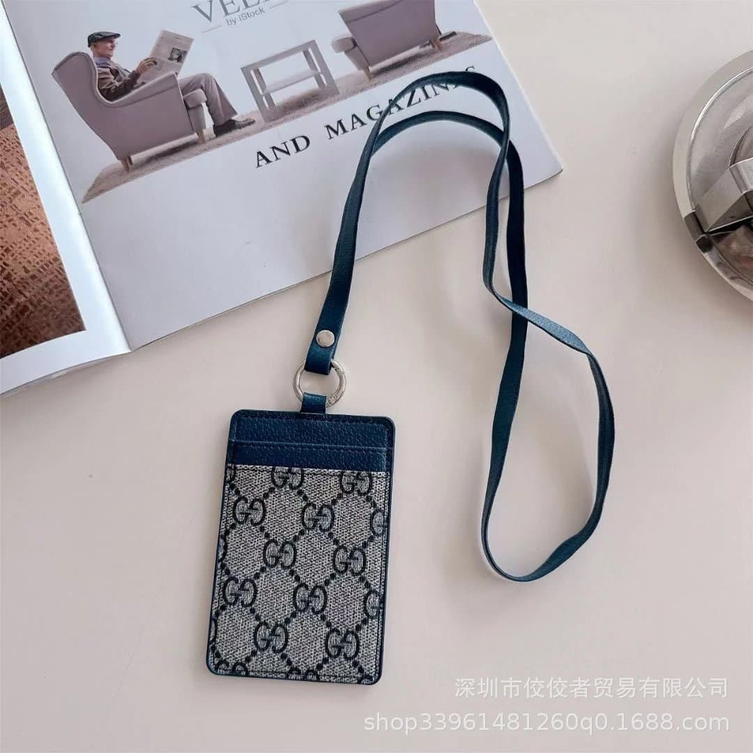 Louis Vuitton Cardholder Lanyard Monogram Eclipse — 10.5*7 · 挂脖款-G家蓝色