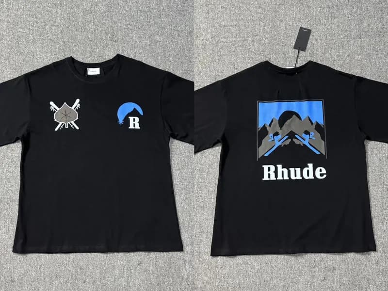 Rhude Script Logo Tee Black/White — 花色 如图所示111 黑色