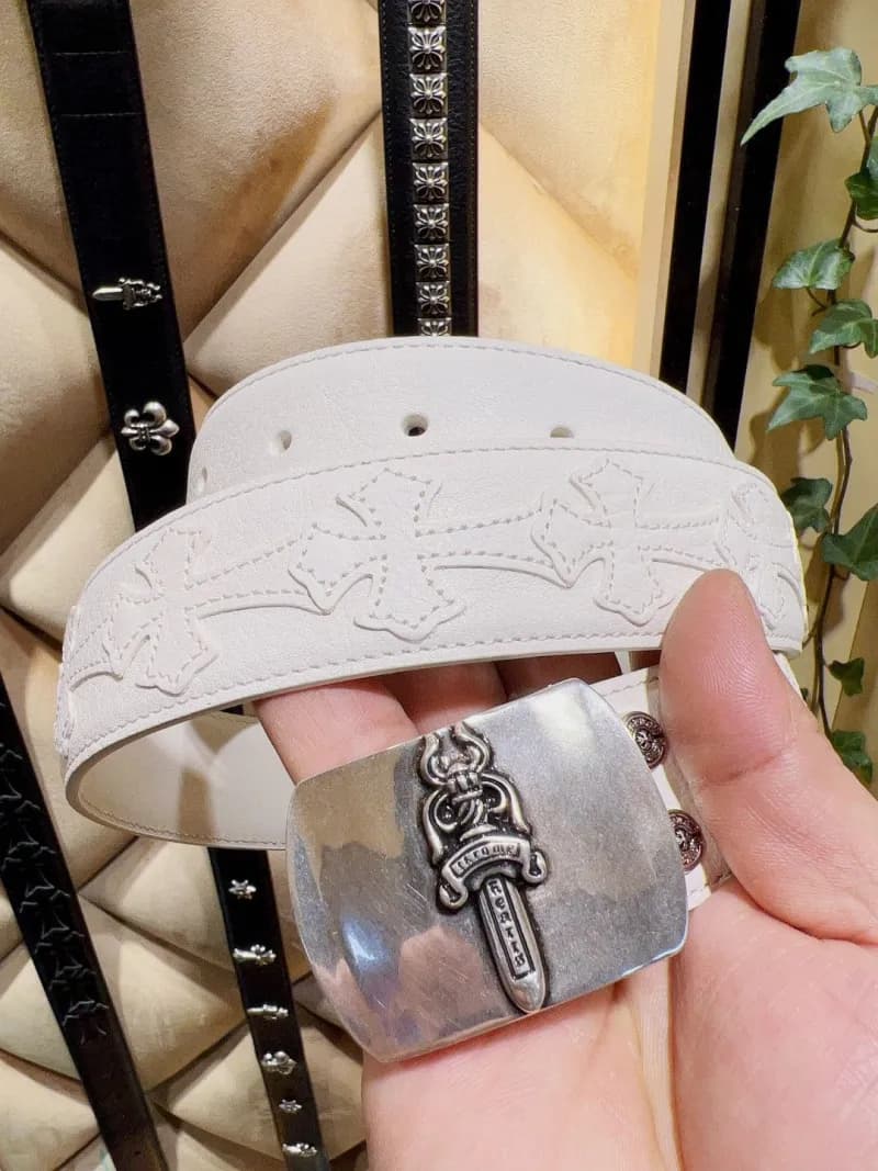 Chrome Hearts Cross Buckle Belt Embossed Cross Strap — 图十四3.8cm宽