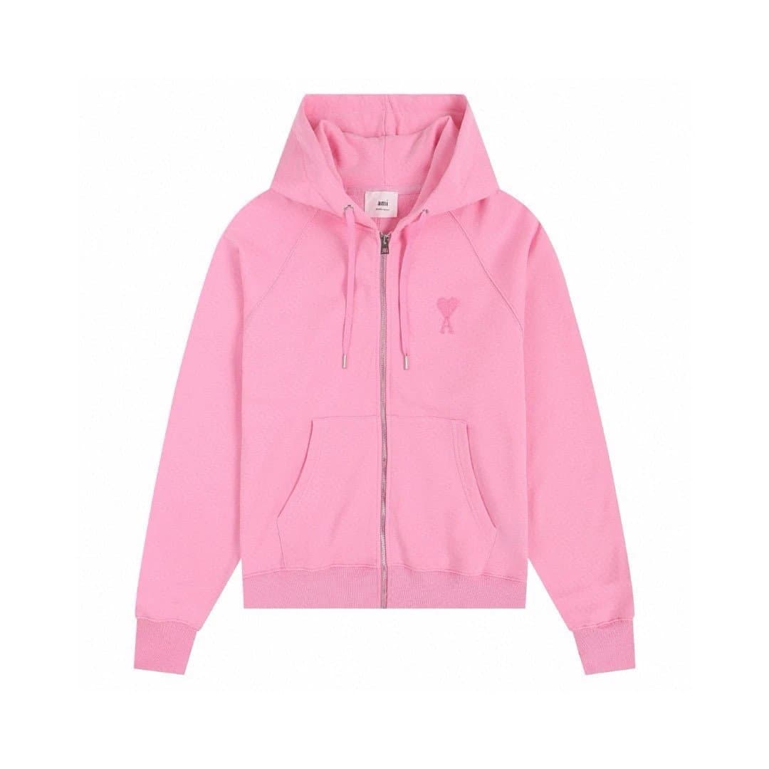 AMI Paris Zip-Up Hoodie Heart Logo