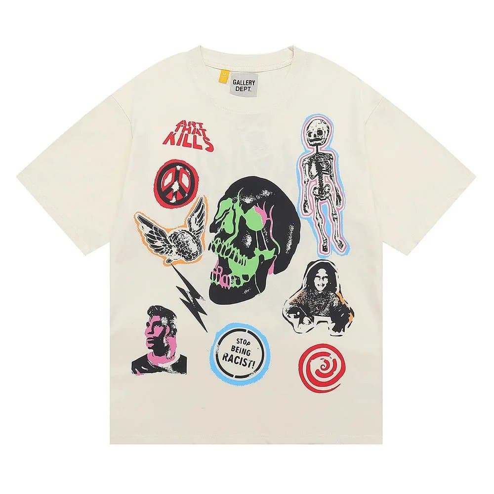Gallery Dept. Skeleton Hand Tee Bone Print — 6023 杏色