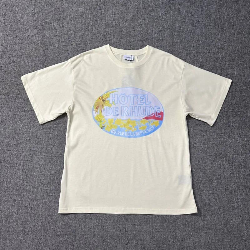Rhude Script Logo Tee Black/White — 如图所示54 杏色