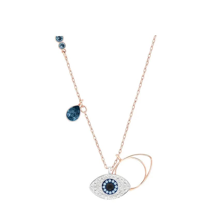 Swarovski Swan Pendant Crystal-Encrusted — Devil's eye necklace