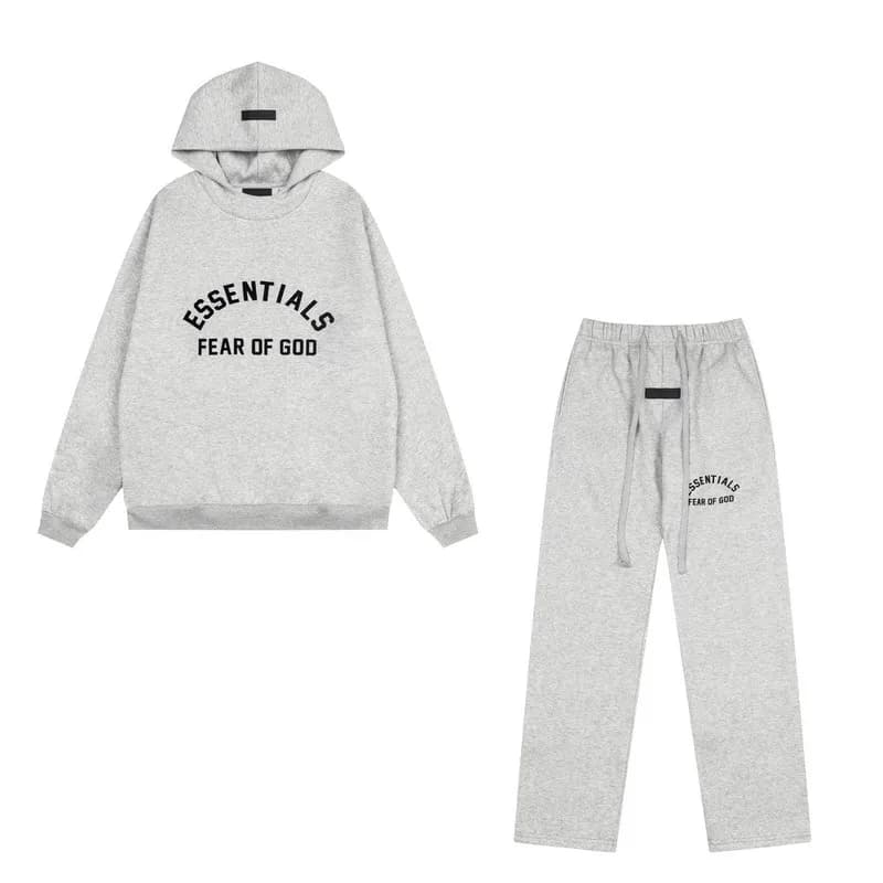 Fear of God Essentials Essentials Hoodie and Joggers Set Heather Grey