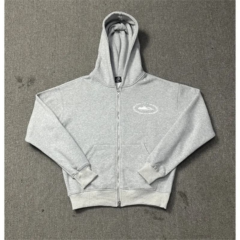 Zip-Up Hoodie Heather Grey