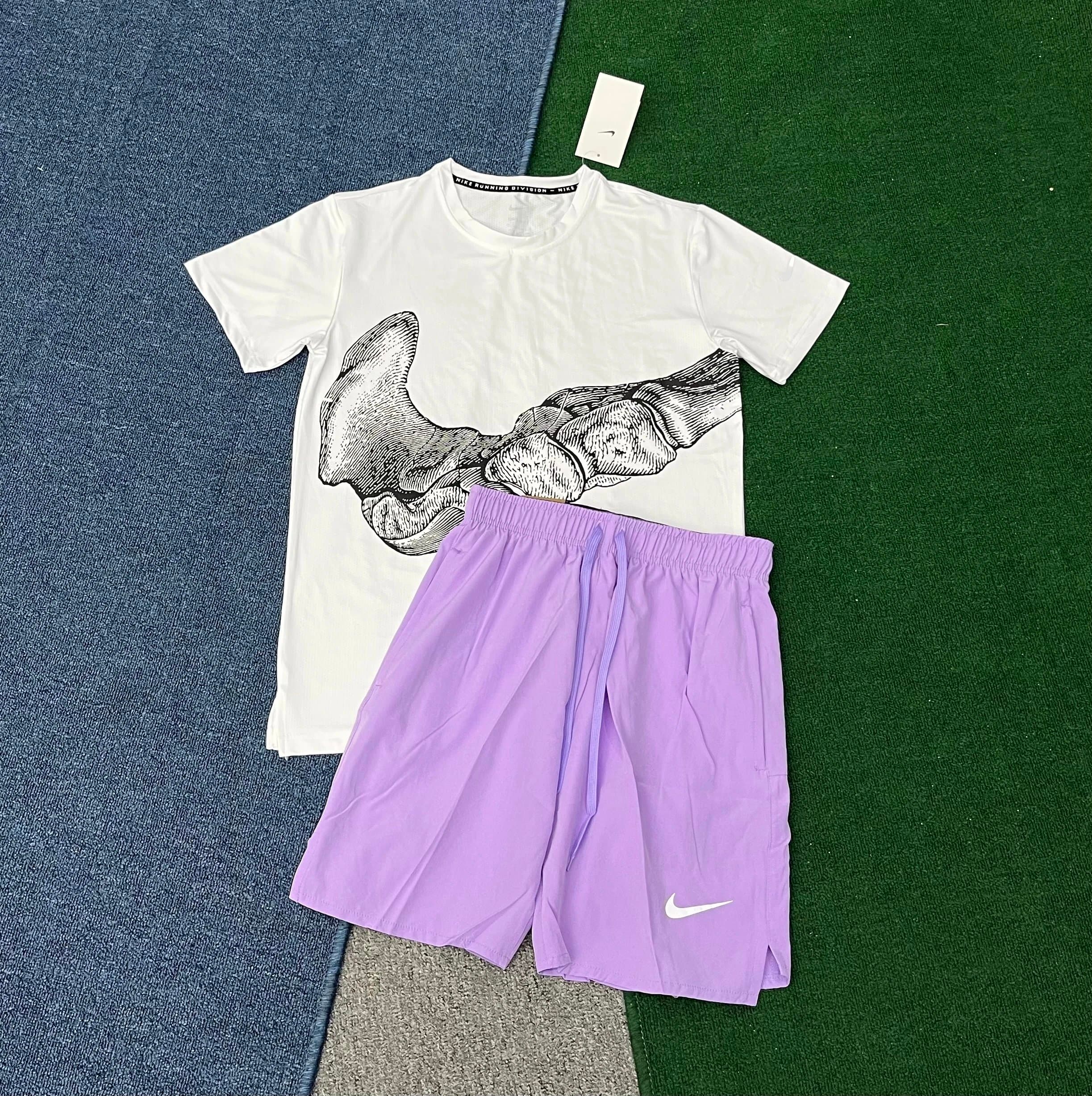 Nike Running Division Set Grid Print — 白紫组合