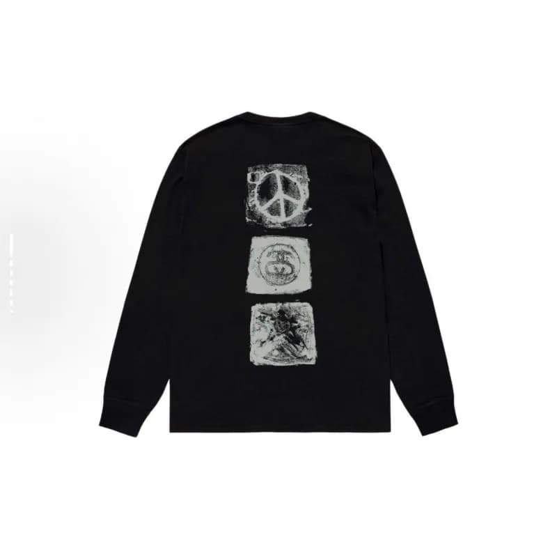 Chanel Long Sleeve Tee Peace Sign Print