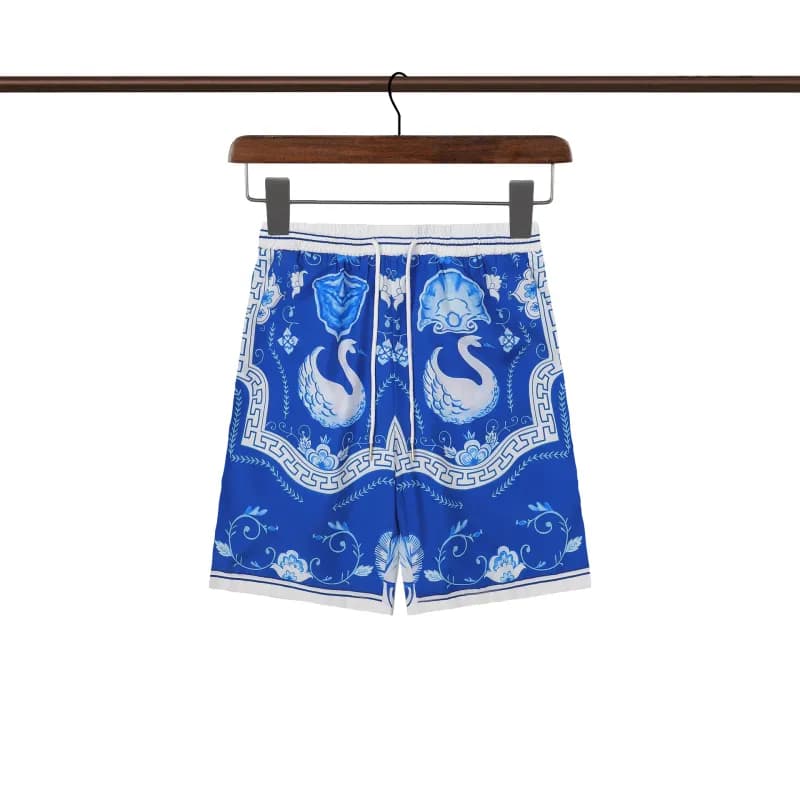 Versace Swan Print Shorts Baroque Swan