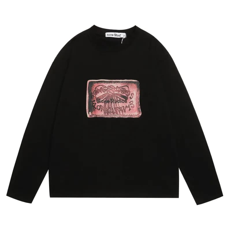Acne Studios Long-Sleeve T-Shirt Distressed Logo Patch