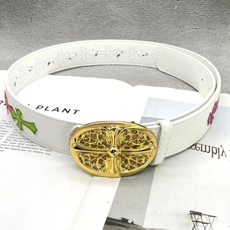 Chrome Hearts Cross Belt Gold Cross Buckle