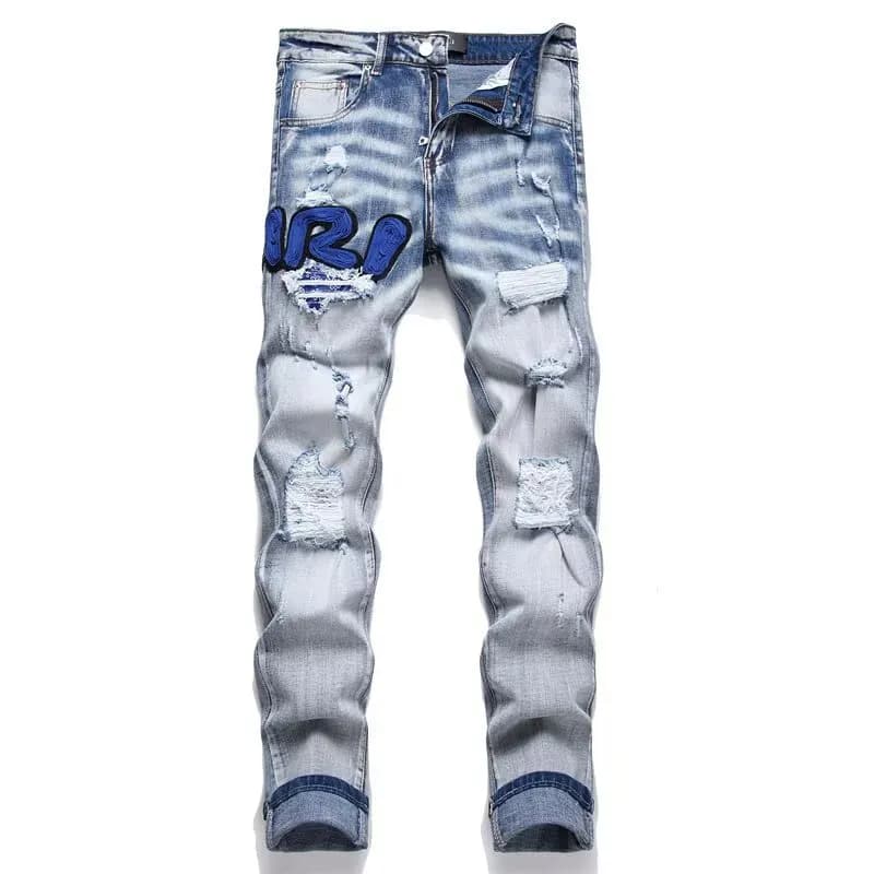 Diesel Slim Fit Jeans Silver Script Print — 浅蓝色K0223