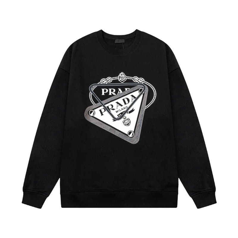 Prada Cotton Sweatshirt Mini Triangle Logo — 21