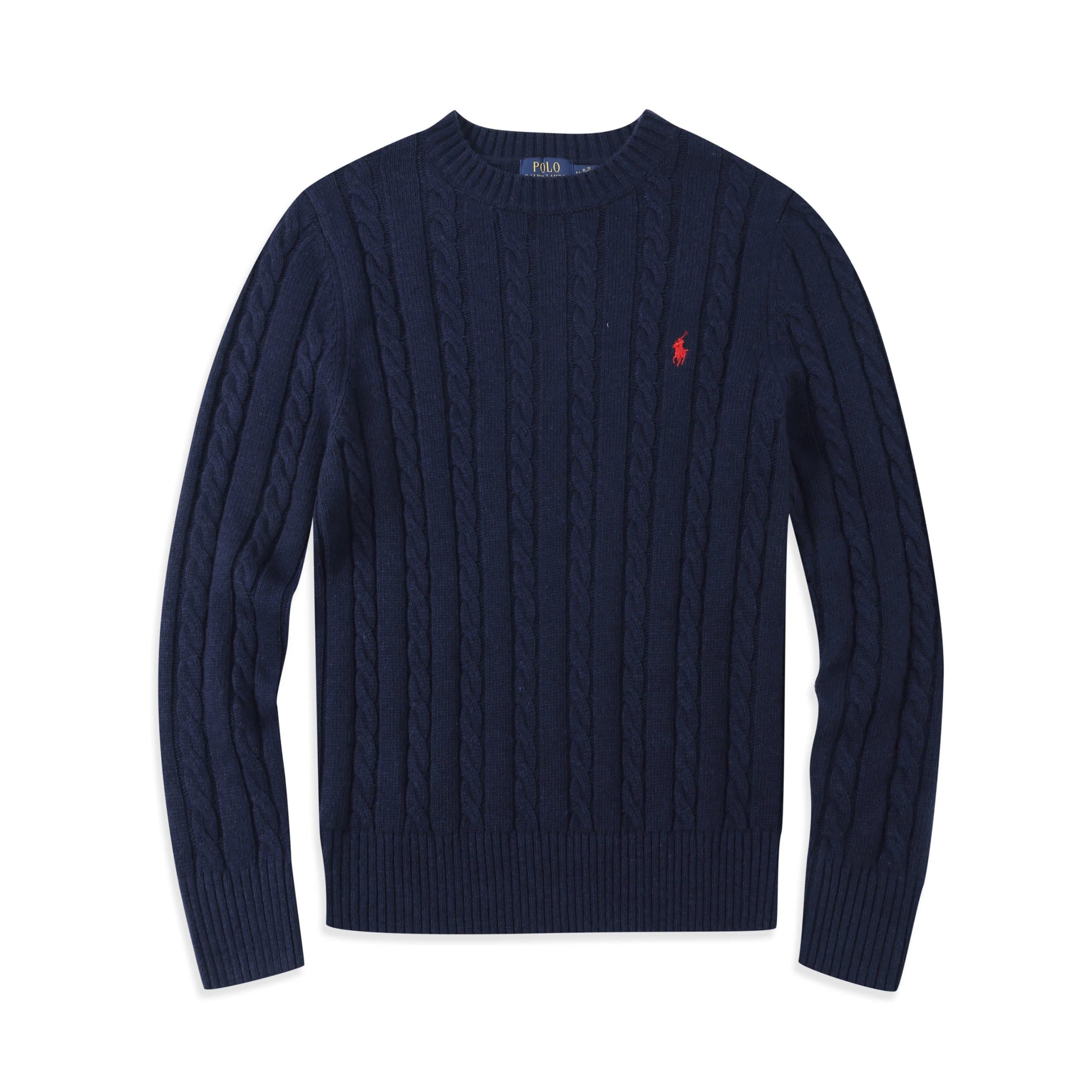 Polo Ralph Lauren Cable Knit Tee Classic Cable — 男款宝蓝圆领