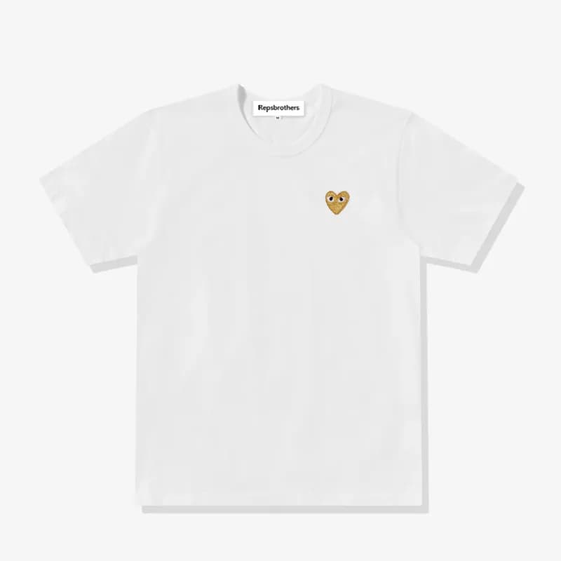 Represent Heart Logo Tee Gold Heart Embroidery