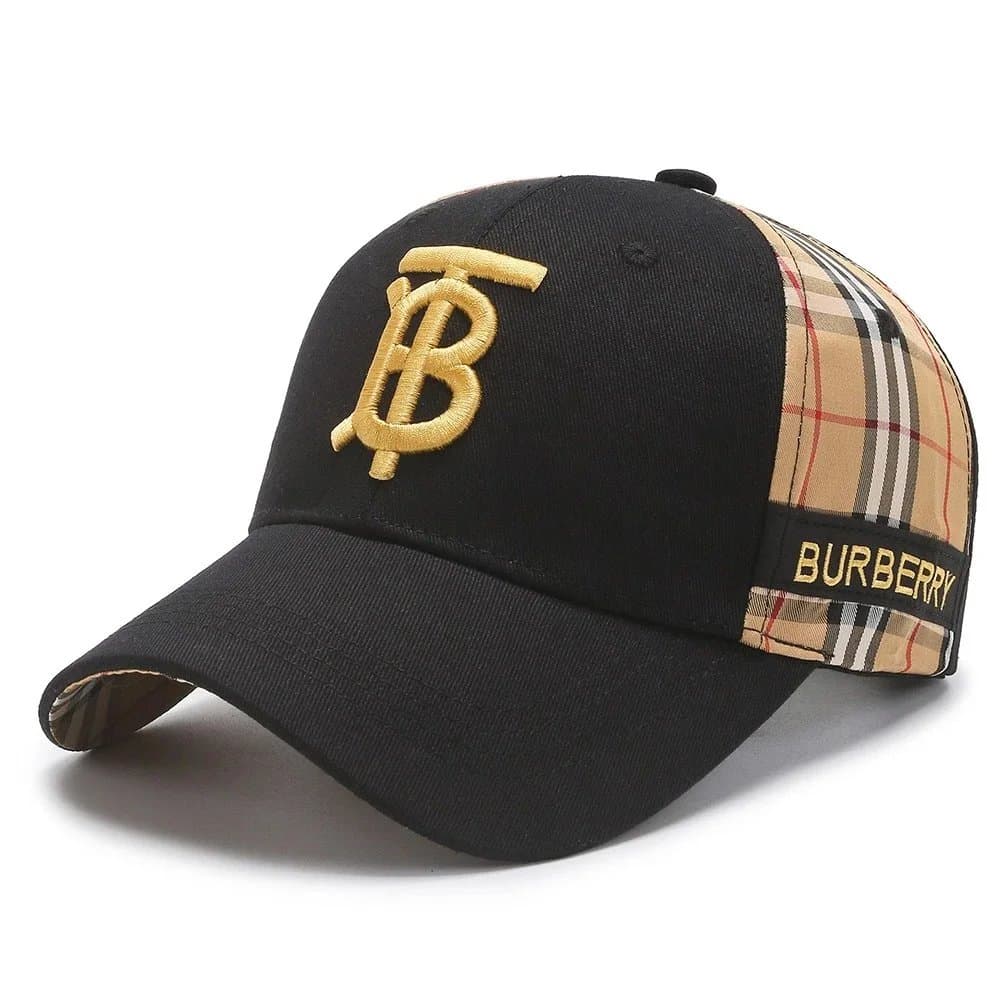 Burberry Baseball Cap TB Logo & Check Panel